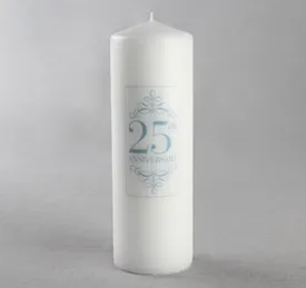 25th Anniversary Pillar Candle