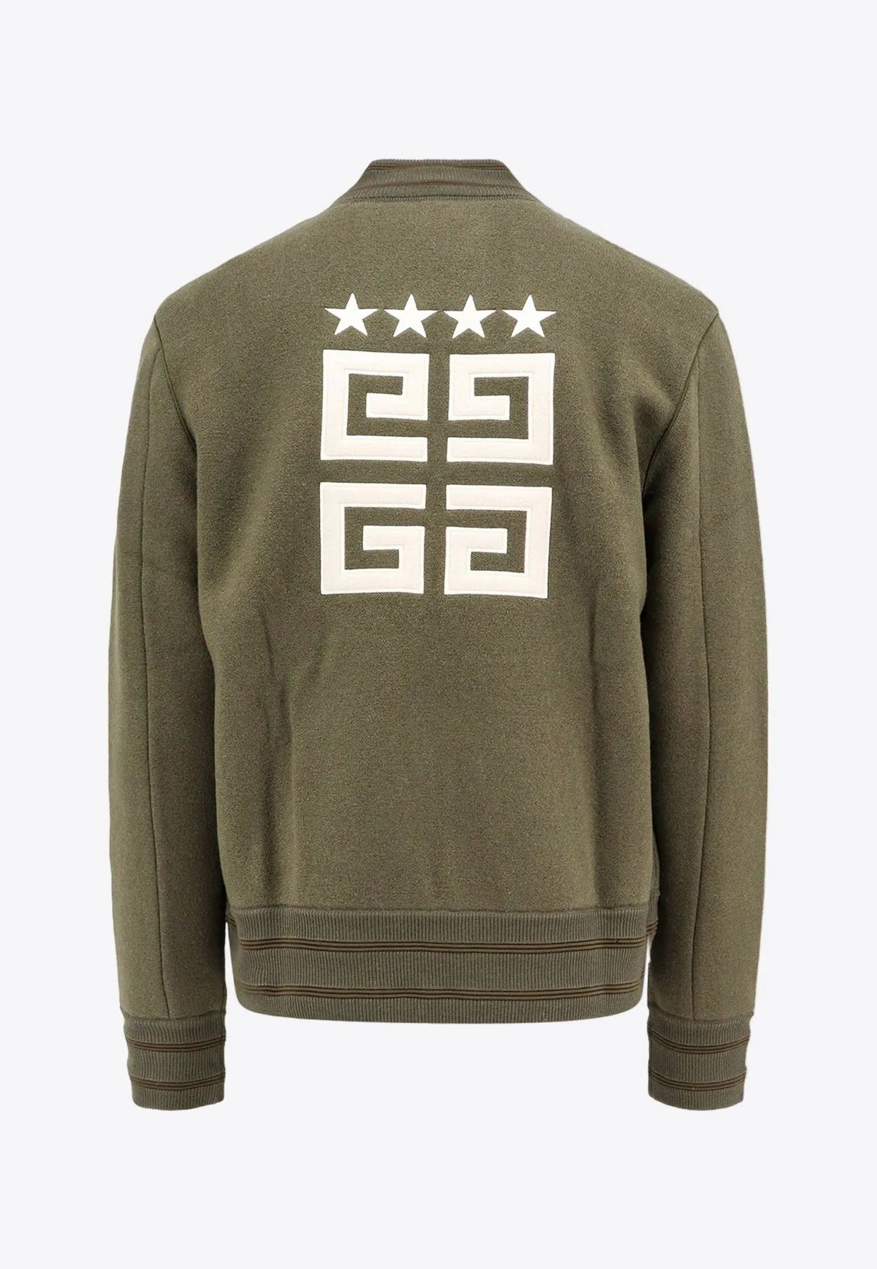 4G Logo Print Zip-Up Bomber Jacket