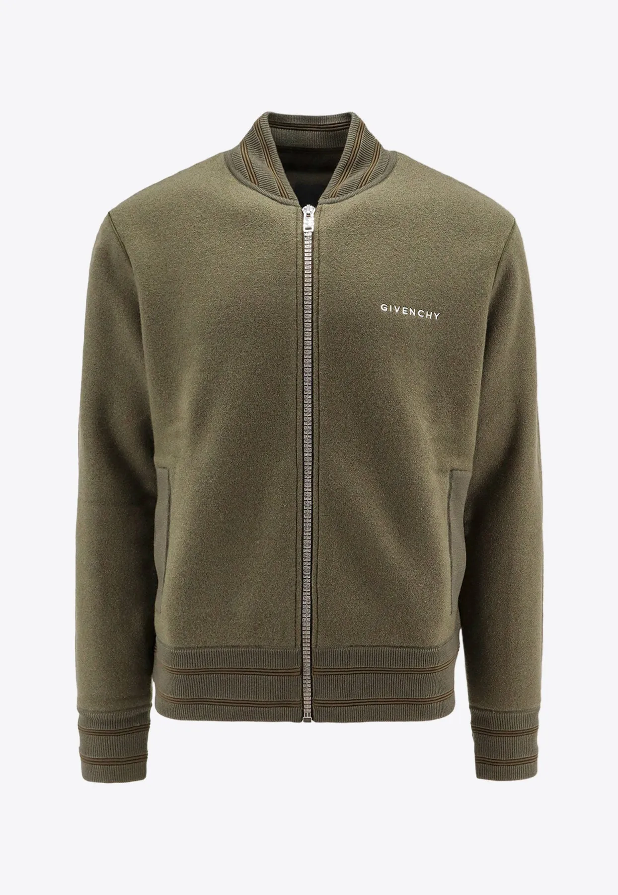 4G Logo Print Zip-Up Bomber Jacket