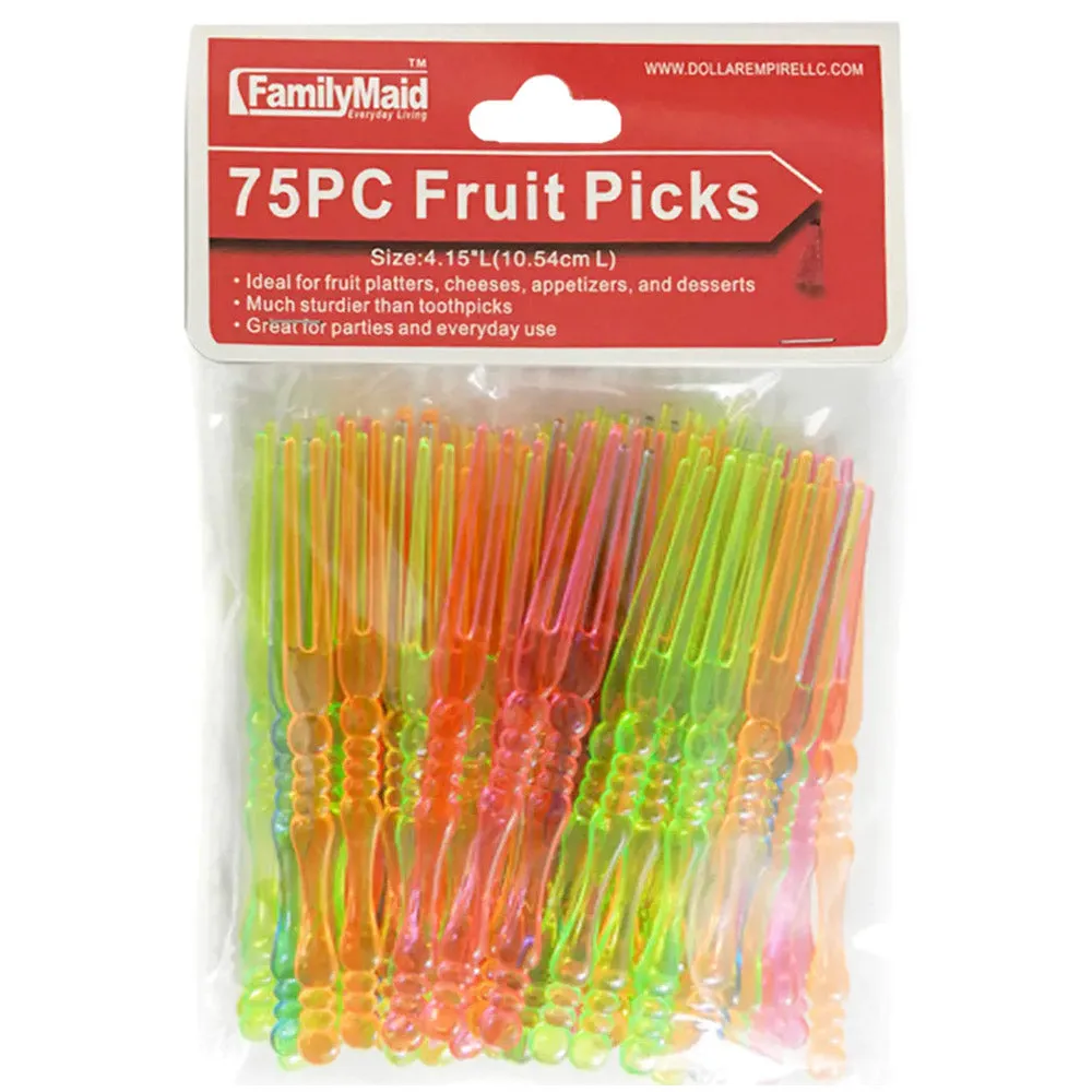 75 Multicolor Cocktail Fruit Picks Appetizer Tasting Appetizer Cake Dessert Fork