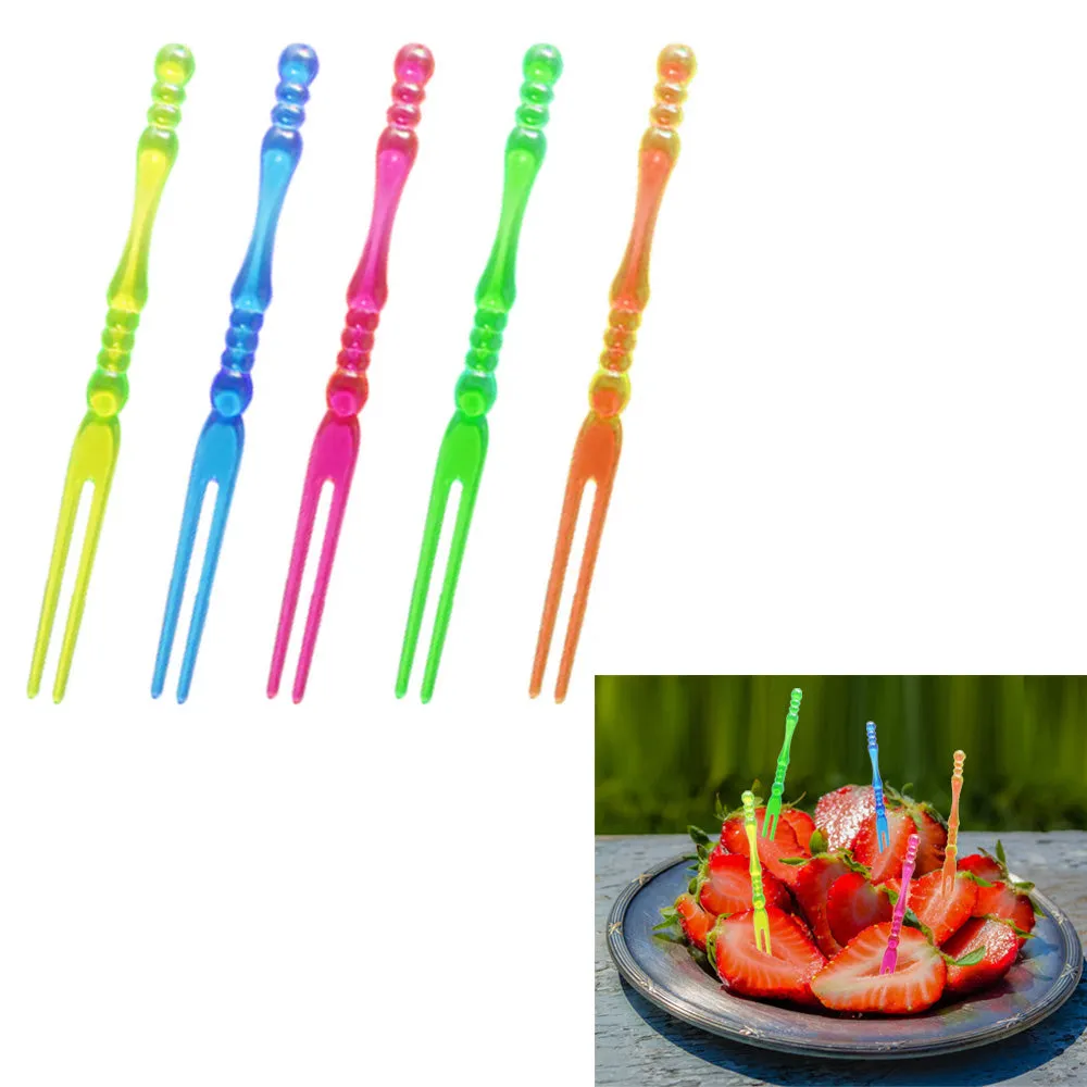 75 Multicolor Cocktail Fruit Picks Appetizer Tasting Appetizer Cake Dessert Fork