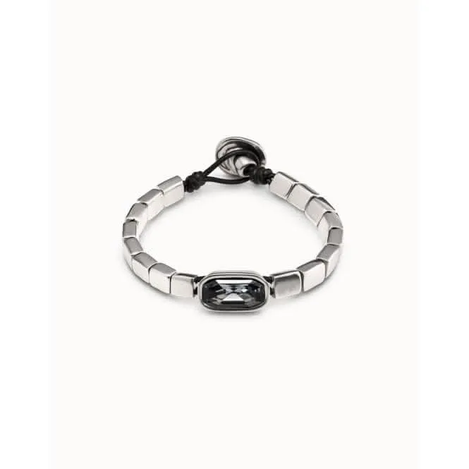 Anaconda Grey Metal Faceted Crystal Bracelet