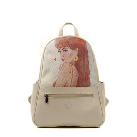 Beige Vivid Backpack Brunette Beauty