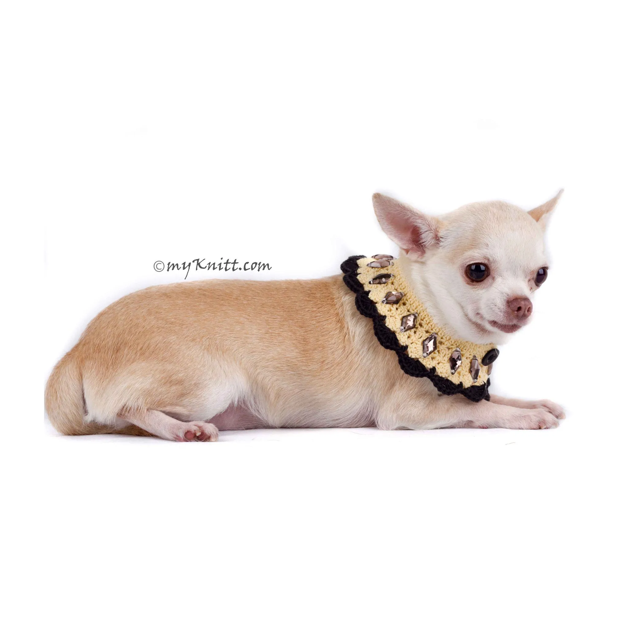 Boho Dog Necklace with Black Rhinestones Accessories DN17