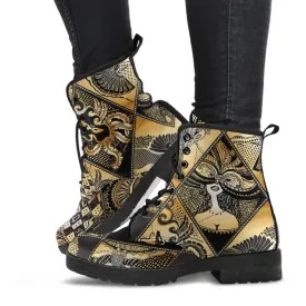 Combat Boots - Masquerade Mask | Boho Shoes, Custom Shoes, Vegan Leather Lace Up Boots Women, Handmade Lace Up Boots, Women's Boots