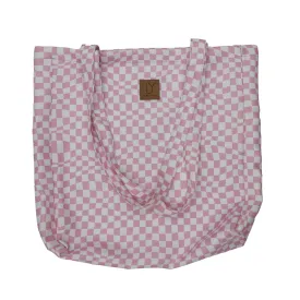 Cotton Tote - Warped Check Pink