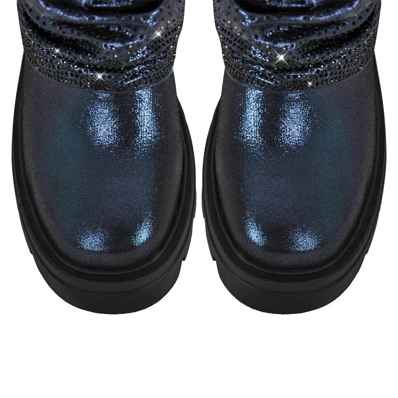 EM Fold Over Rhinestone Trim Boots