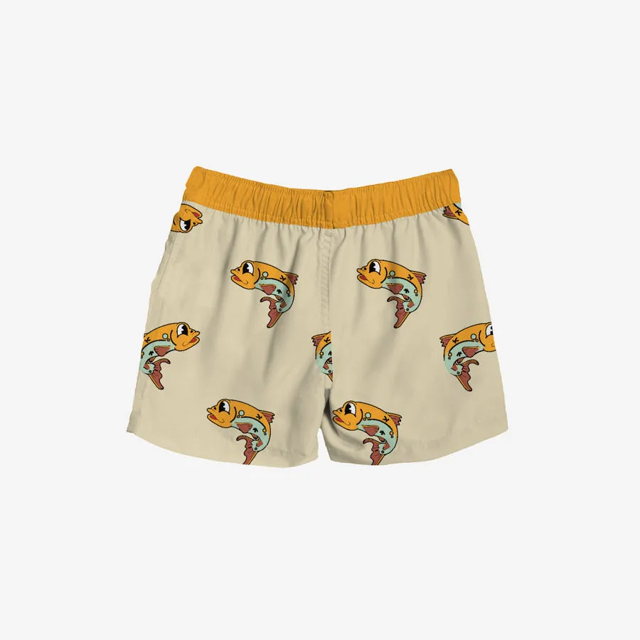 Gone Fishing Boardshort - Beach Sand by Headster Kids