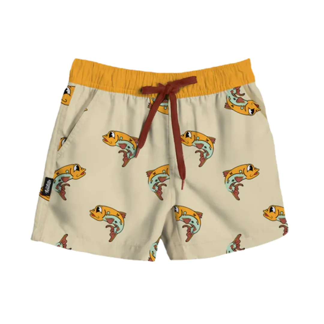 Gone Fishing Boardshort - Beach Sand by Headster Kids