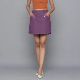 Grape Wine Warm Cotton Flannel Mini Pencil Skirt
