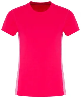 Hot Pink/Pink Melange - Women's TriDri® contrast panel performance t-shirt