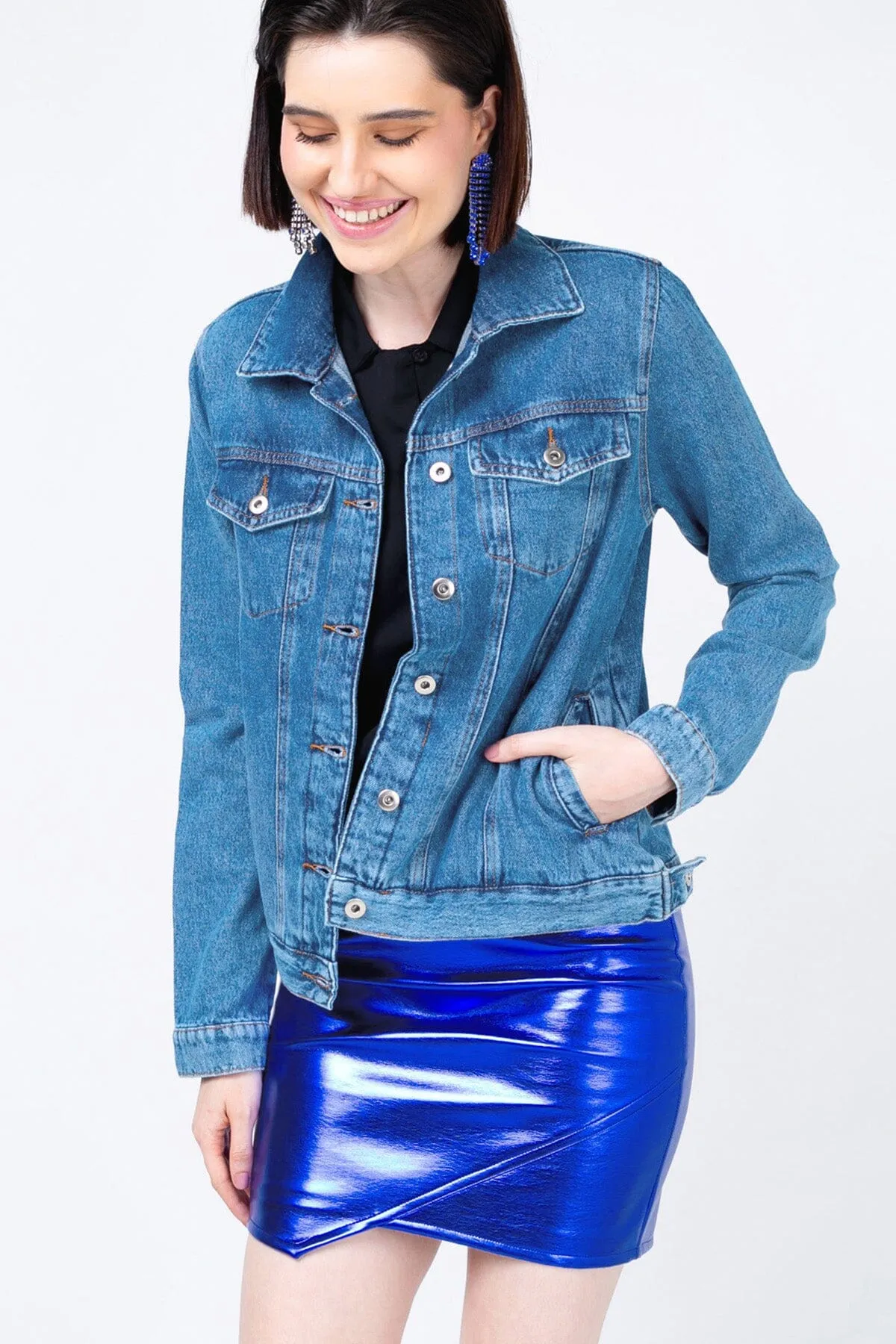 Jaqueta Jeans Basik - Azul
