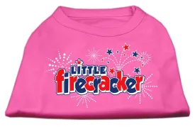 Little Firecracker Screen Print Shirts Bright Pink XS (8)