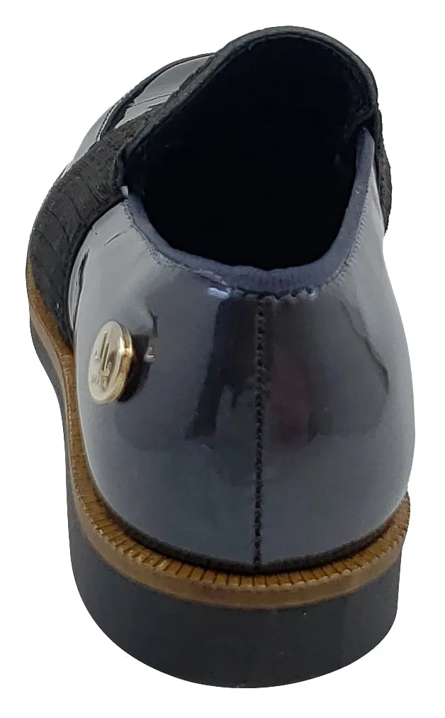 Luccini for Boy's and Girl's Sienna Patent Antracite Mocassin Bronx Moguer Slip On