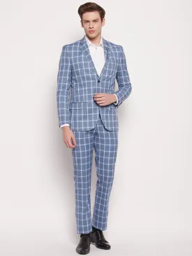 Men Light Blue 2 Piece Suit