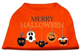 Merry Halloween Screen Print Dog Shirt Orange Sm (10)