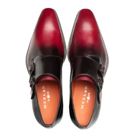 Mezlan Red Black Pintor Multi-Tone Double Monk Straps Men's Shoes Style No: 21244