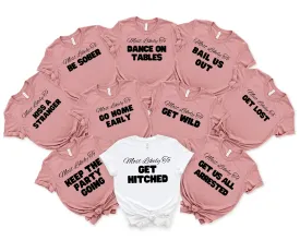 Most Likely To Shirts, Bachelorette Party Shirts, Bachelorette Shirts, Bridesmaid Shirts