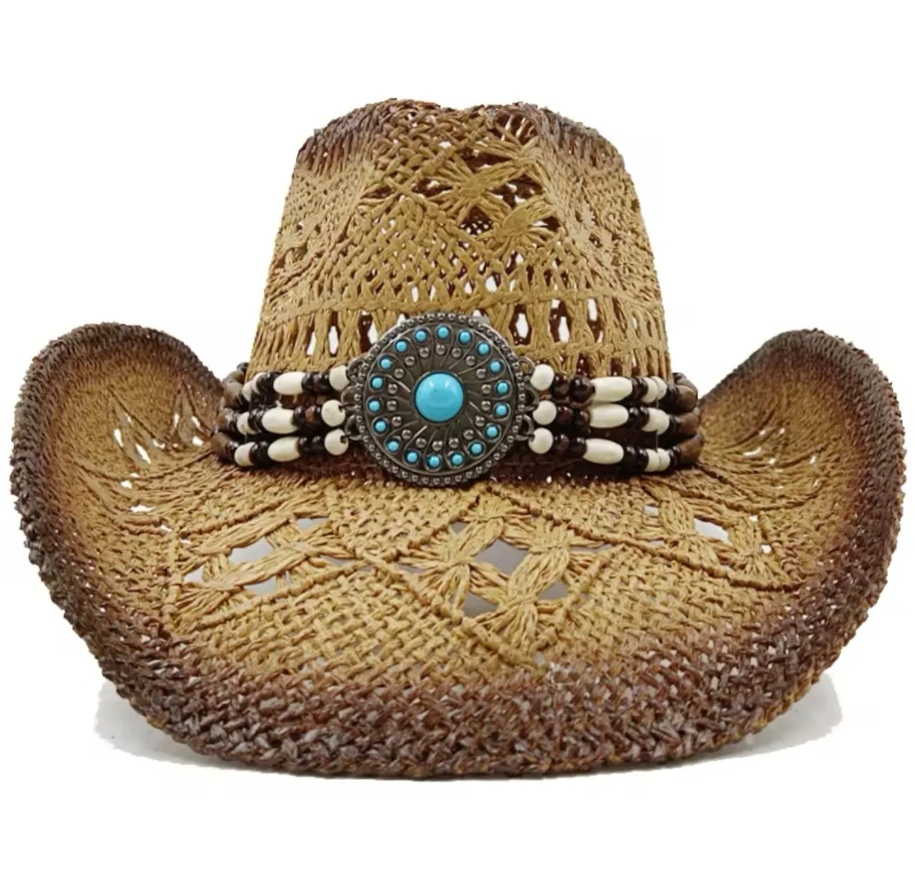 Ombre Straw fedora with accessories