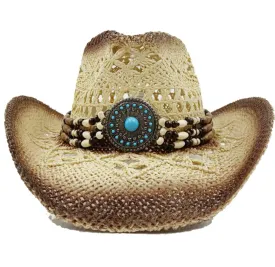Ombre Straw fedora with accessories