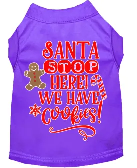 Santa, We Have Cookies Screen Print Dog Shirt Purple Xxl