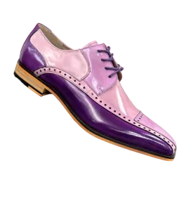 Stacy Adams Plaza Purple Men's Multi Color Lace-Up Dress Shoes Oxford Cap Toe