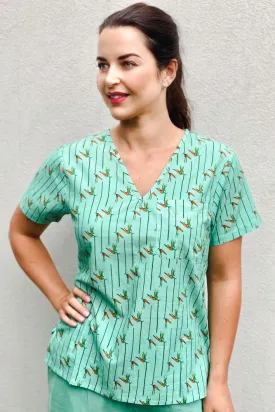 Strelitzia scrub top