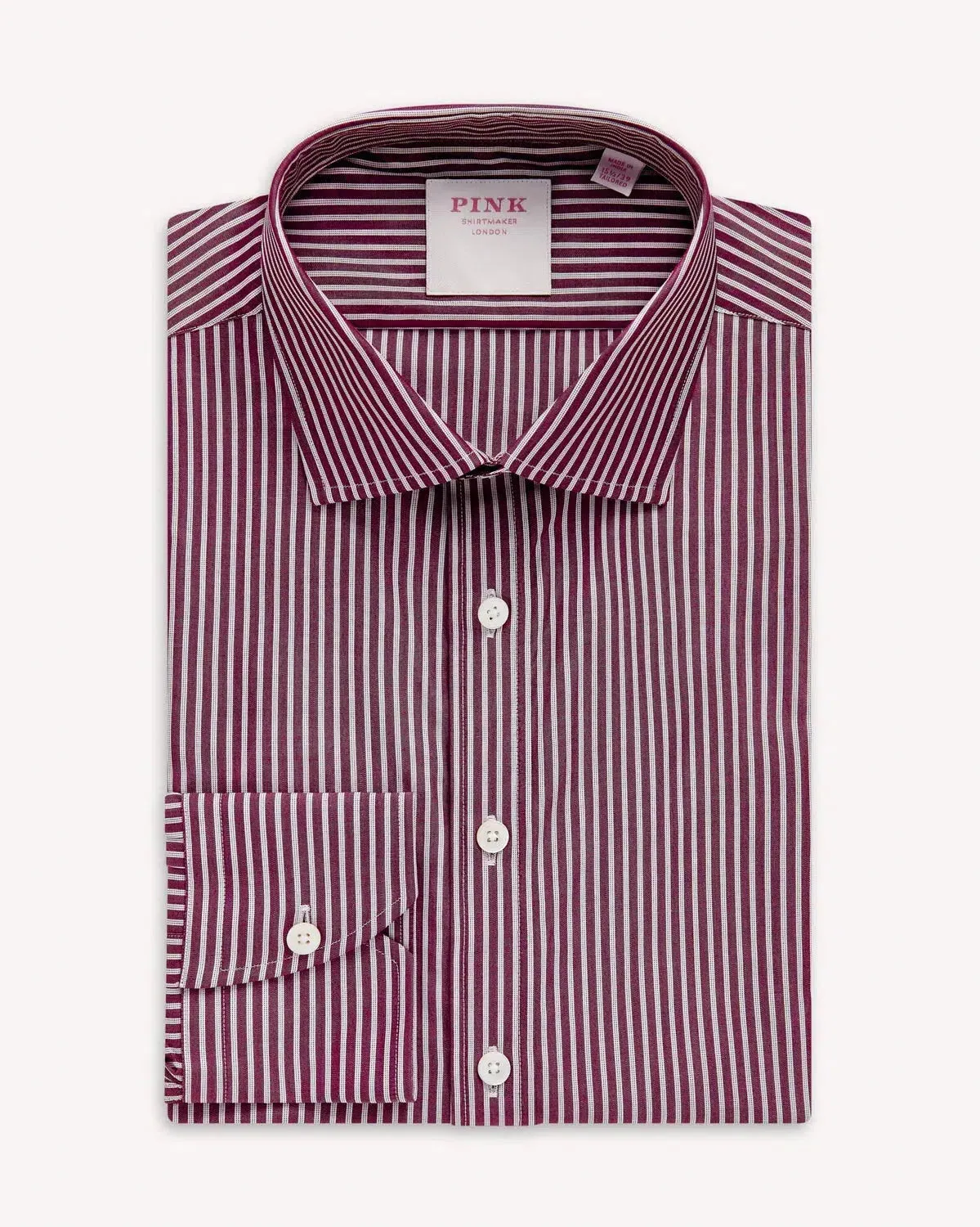 Thomas Pink Double Stripe Shirt Brown Red
