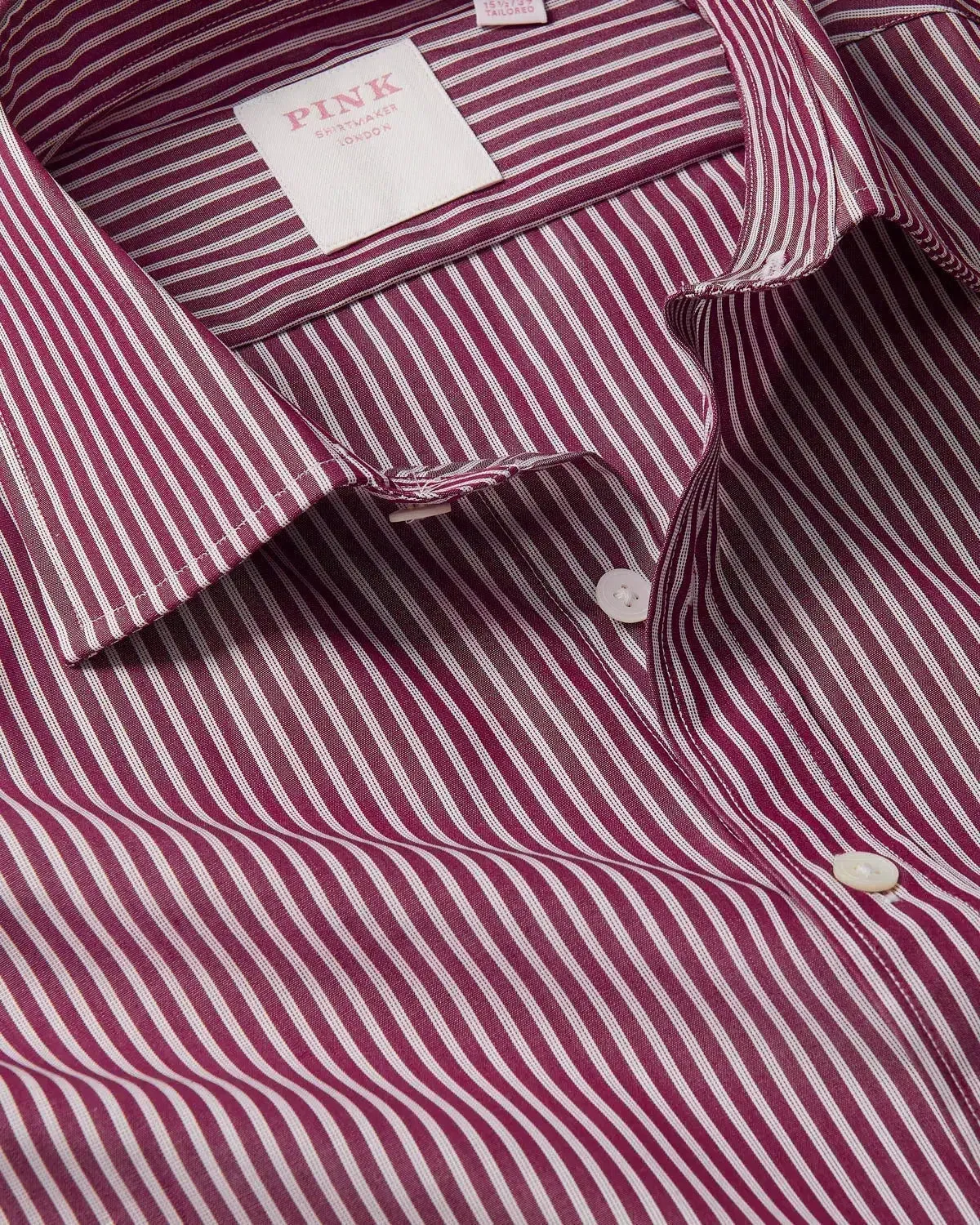 Thomas Pink Double Stripe Shirt Brown Red