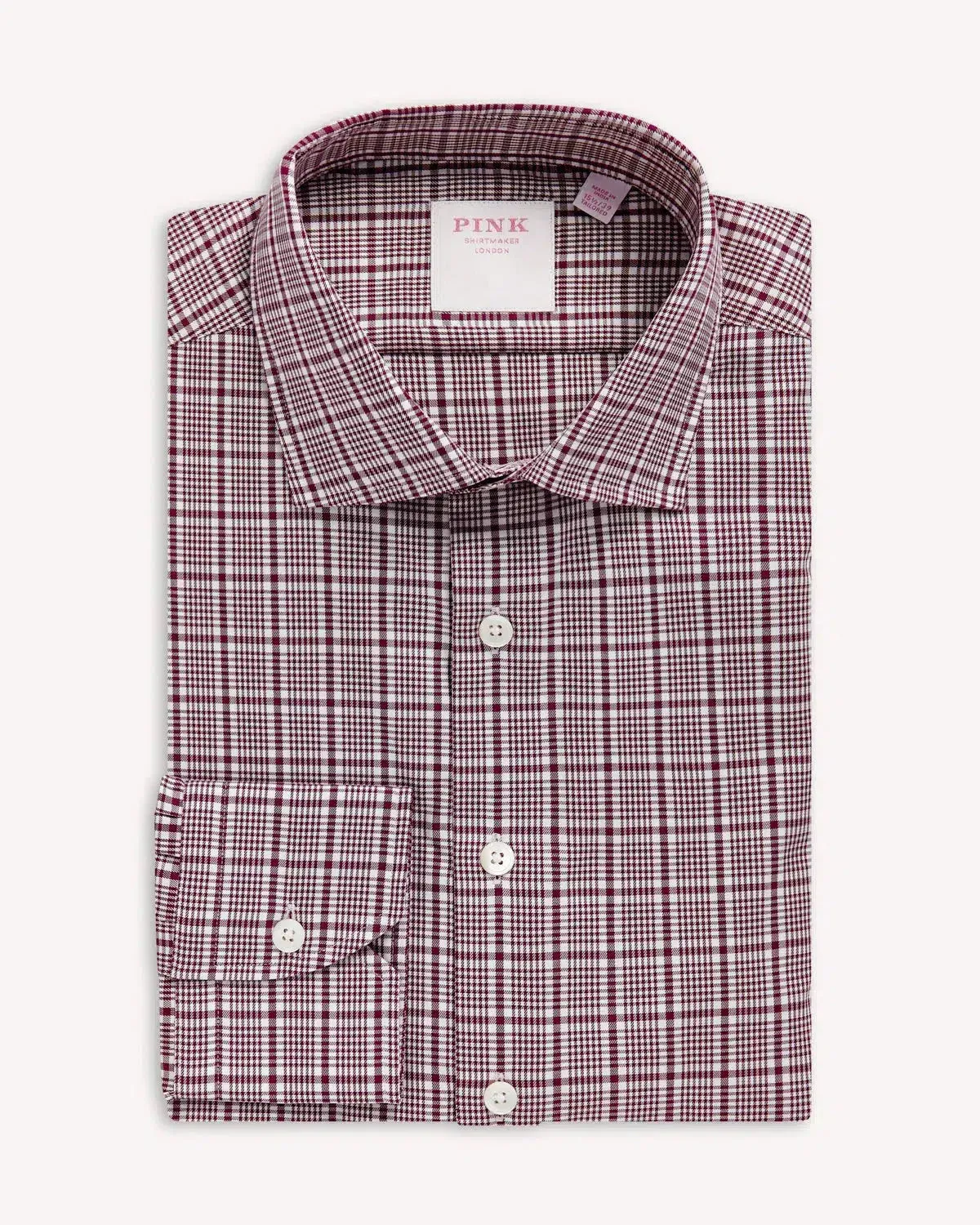 Thomas Pink POW Royal Twill Shirt Burgundy White