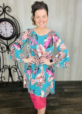 Tropics & Leopard Print Tunic