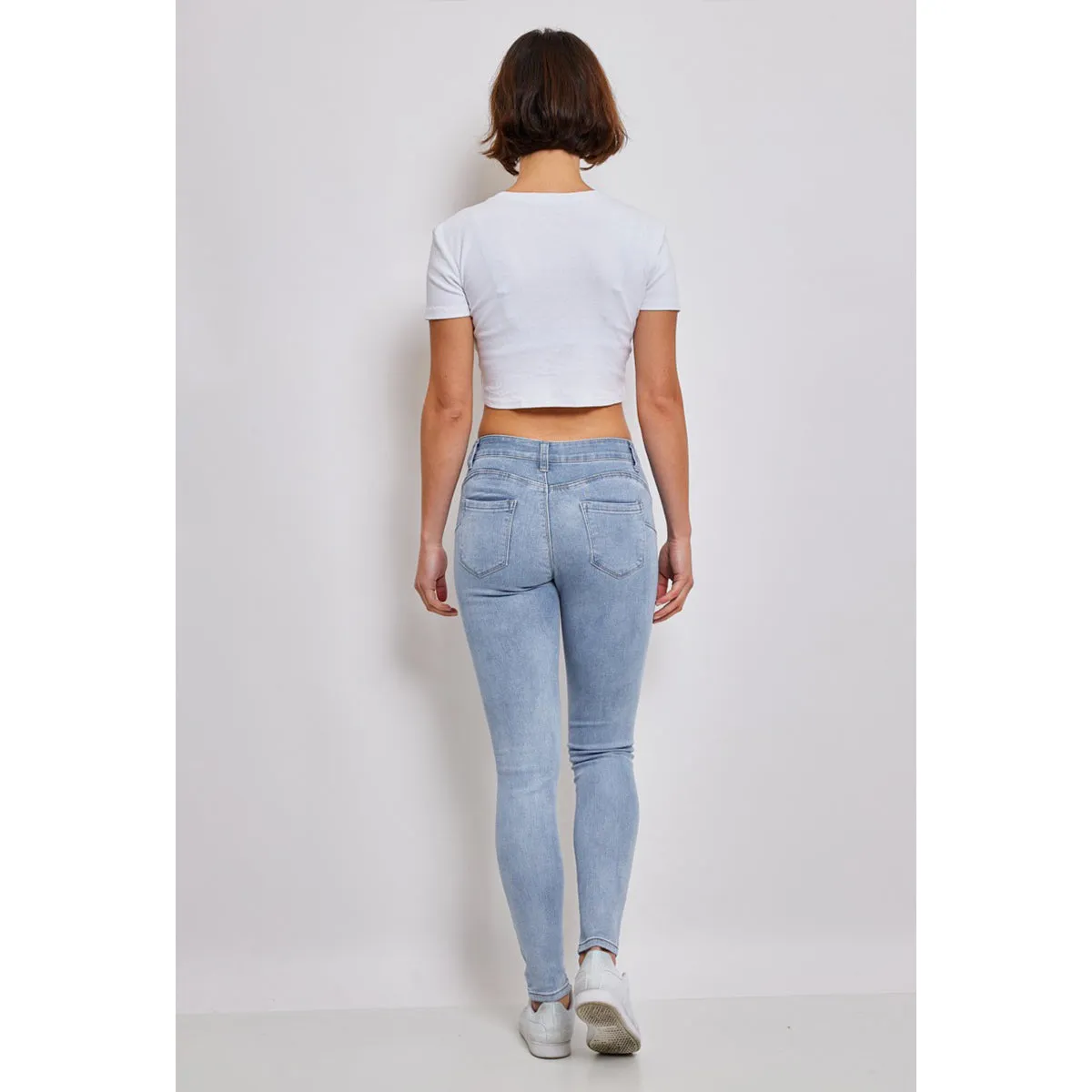 Tætsiddende push-up jeans blå (plus size)