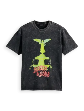 Washed Artwork Relaxed Fit T-Shirt (Black) - 179952001
